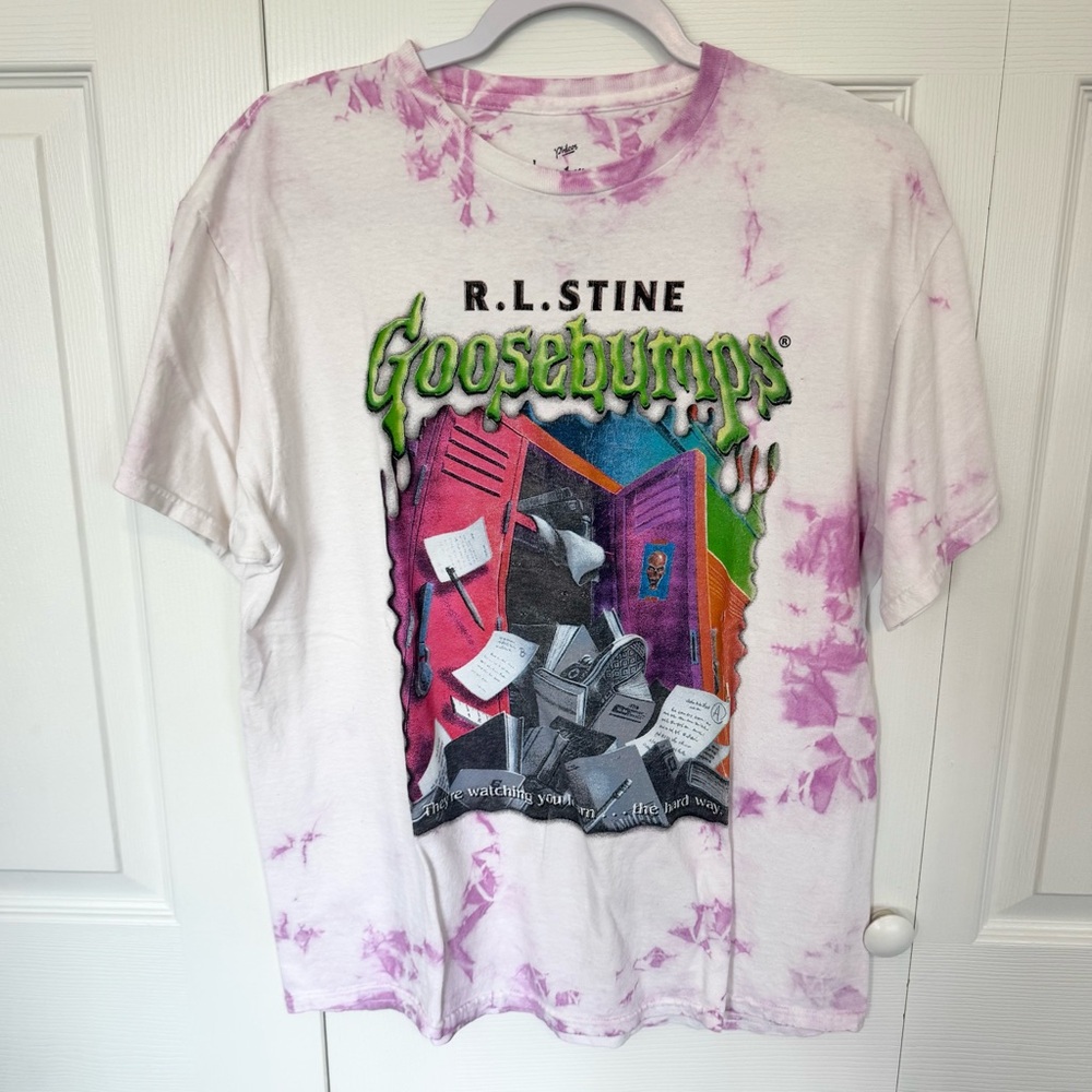 Philcos Goosebumps Purple and White Tie-Dye T-Shirt MEDIUM